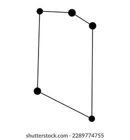 Microscopium constellation map. Vector illustration.