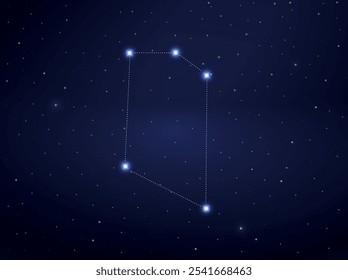Microscopium constellation in night sky