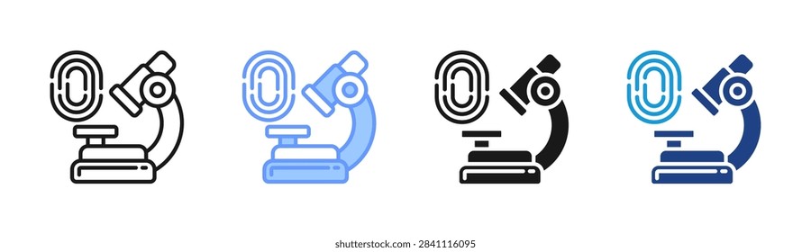 Microscopy icon set multiple style collection