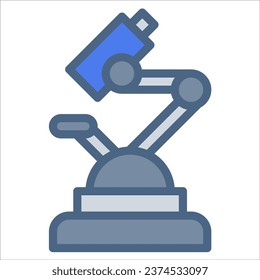Microscpe icon or logo illustration filled outline color style. Icon school line color.