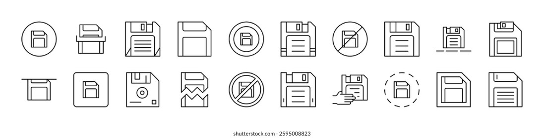 MicroSD Memory Card Set of Thin Icons. Editable Stroke. Suitable for Web Sites, Books, Cards, Apps
