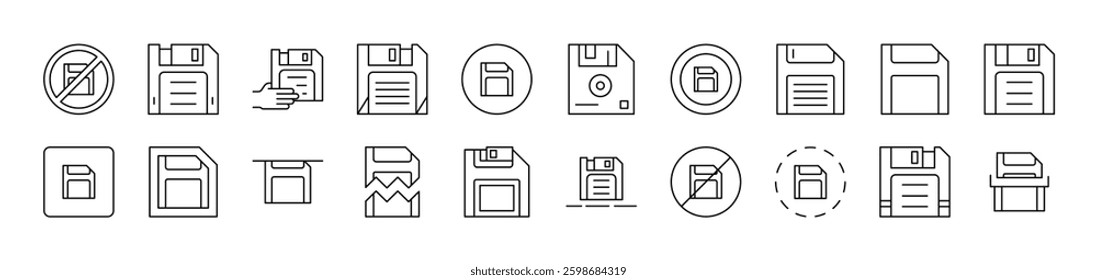 MicroSD Memory Card Simple Isolated Line Icons Collection. Editable Stroke. Suitable for Web Sites, Books, Cards, Apps