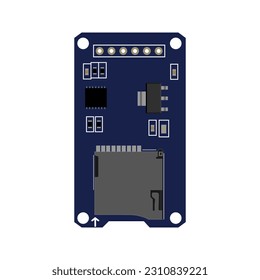 MicroSD Module Vector Illustration: Visualizing the Compact and Versatile MicroSD Module for Convenient Data Storage and Transfer in a Captivating Design