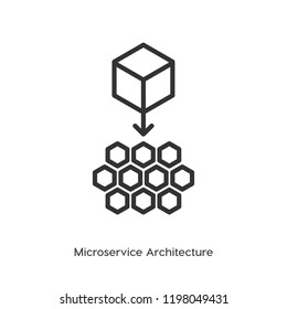 Microservice architecture vector icon, micro chips symbol. Moder