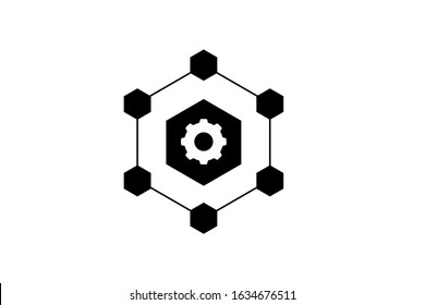 Microservice architecture vector icon, micro chips symbol. 