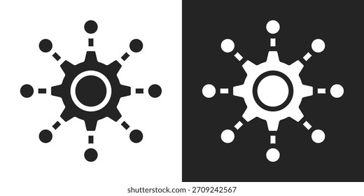 Mikroservice-Symbol in schwarz-weißem Glyphenstil