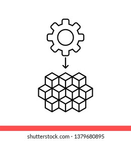 Microservice vector icon, chip symbol. Simple, flat design for web or mobile app