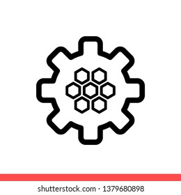 Microservice vector icon, chip symbol. Simple, flat design for web or mobile app