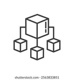 Microservices Icon Depicting Modular Gears in Black and White