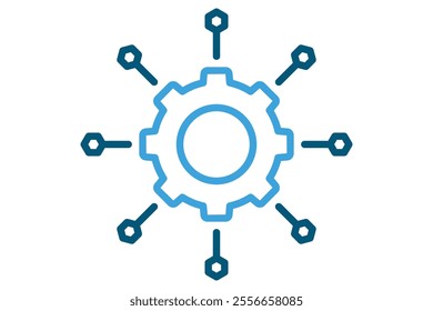 Microservices icon. line icon style. icon related to IT. IT architecture elements vector illustration