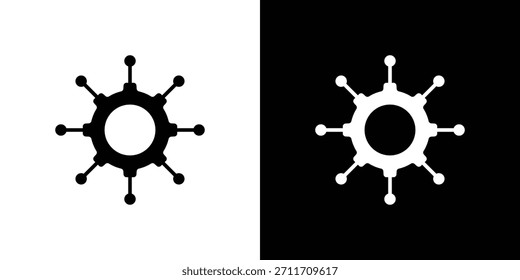 Icono de microservicios Establecer colección. Silueta de Vector.