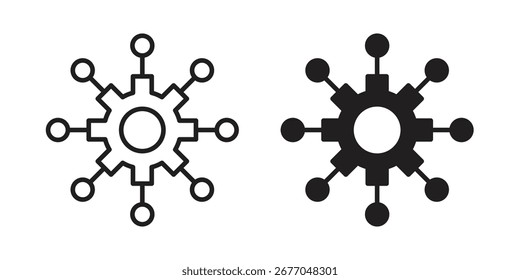 Conjunto de iconos de microservicios, arte de líneas y diseño de glifos. Eps10