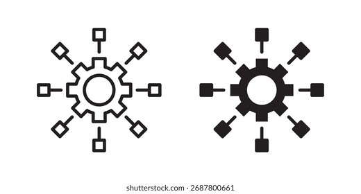 Símbolo de signo de icono de microservicios y estilo plano para App, Web y diseño digital.