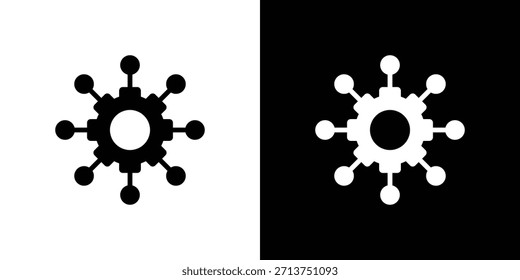 Microservices icon. Vector illustration. Silhouette in black color