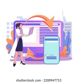 Diseño de ilustraciones de estilo plano de micrositio