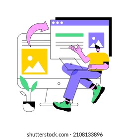 Microsites abstract concept vector illustration. Corporate website, web development service, mobile site design, menu bar element, programming, company page, microsite interface abstract metaphor.