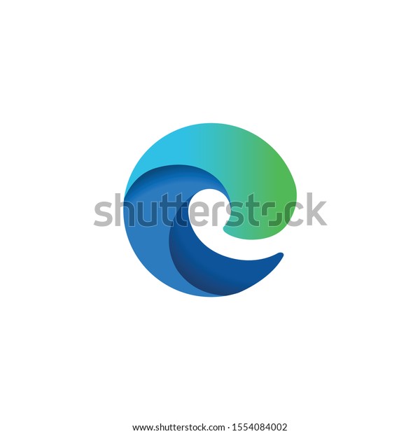 Microsoft edge chromium
browser brand new logo 2019 isolated on white background. Microsoft
edge icon.