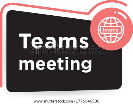 Microsoft Teams meeting icon. Video conference icon. Vector illustration in flat style. EPS 10