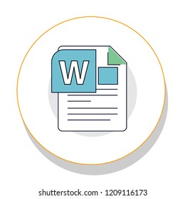 Microsoft word file trendy icon on white background for web graphic