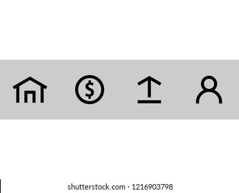 Microstock photography application icon vector collection, simple and flat design, minimalist style.