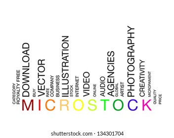 MICROSTOCK  word concept in barcode with supporting words, modern, concept, vector