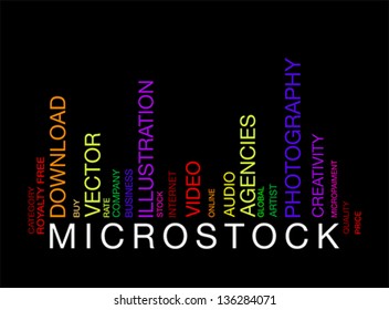 MICROSTOCK  word concept in barcode with supporting words, modern, concept, vector  