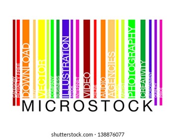 MICROSTOCK  word concept in barcode with supporting words, modern, concept, vector  