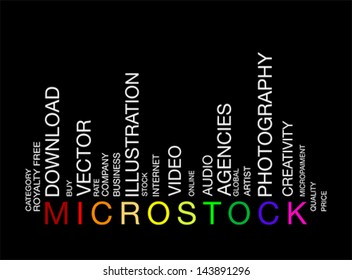 MICROSTOCK  word concept in barcode with supporting words, modern, concept, vector  