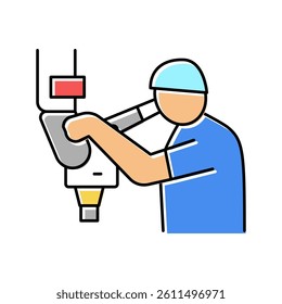 microsurgery doctor work color icon vector. microsurgery doctor work sign. isolated symbol illustration