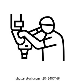 microsurgery doctor work line icon vector. microsurgery doctor work sign. isolated contour symbol black illustration