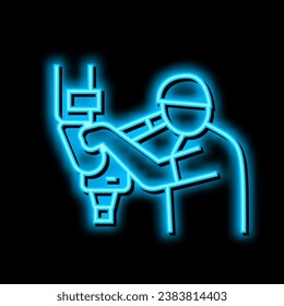 microsurgery doctor work neon light sign vector. microsurgery doctor work illustration