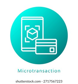 Icono De Gradiente De Microtransacción, Mini Ilustración Relacionada Con El Servicio De Pago. Uso Para El Concepto Moderno, Ui, Web Ux Y Desarrollo De App.