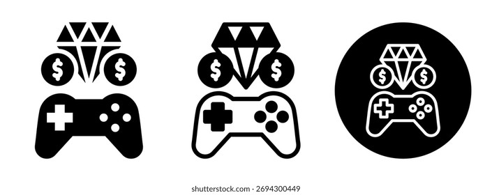 Microtransaction Icon Collection Glyph and Mixed Vector Illustration