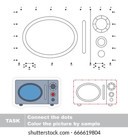 Microvave Oven. Dot to dot educational game for kids.