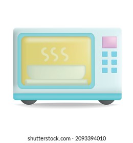 microwave 3d cartoon style vector illustration design.