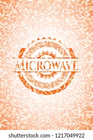 Microwave abstract orange mosaic emblem