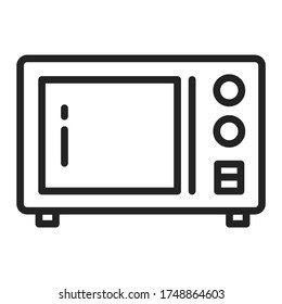 Microwave black line icon. Household equipment. Sign for web page, mobile app, banner. 