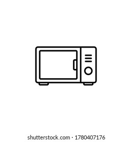 Microwave Black Line Icon. Simple and minimalist. Thin and Outline Style. Can use for web, apps, or logo. Vector illustration. Home Electronic Icon.