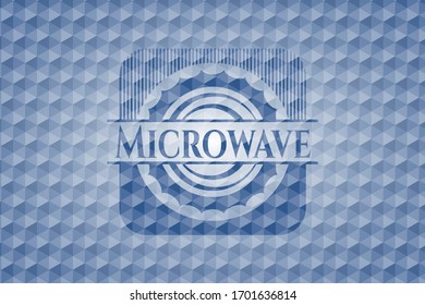 Microwave blue polygonal emblem. Vector Illustration. Detailed.