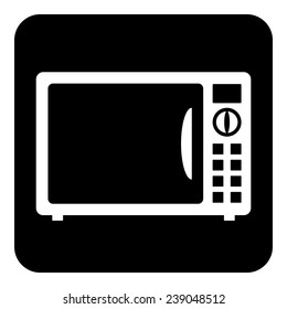 Microwave button on white background. Kitchen equipment.