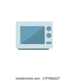 Microwave. Cartoon flat illustration. Device for heating food. Element of kitchen. Home appliance