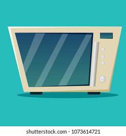 Microwave. Cartoon, vector. flat style. Icon. Home appliances.