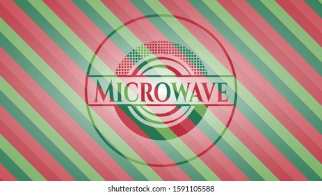 Microwave christmas style badge. Vector Illustration. Detailed.