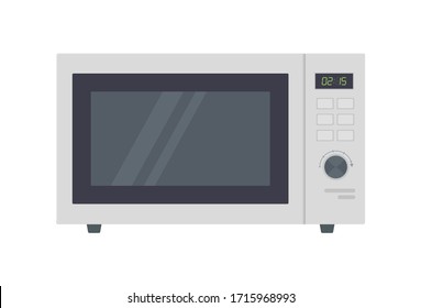 Microwave clip art. Cooking equipment, electrical appliances, kitchen technology concept. Stock vector illustration Isolated on white background in flat cartoon style.