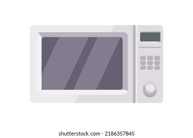Microwave clip art. Cooking equipment, electrical appliances, kitchen technology concept. Stock vector illustration Isolated on white background in flat cartoon style.