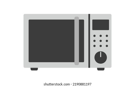 Microwave clipart vector illustration. Simple microwave oven flat vector design. Stainless steel Over-the-Range microwave oven sign icon. Microwave clipart. Household domestic and kitchen appliances