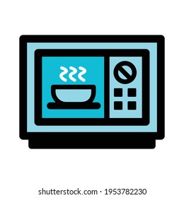 Microwave color vector icon. Different electric icons. Different symbol in simple style. Vector isolated illustration.