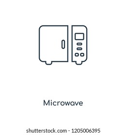 Microwave concept line icon. Linear Microwave concept outline symbol design. This simple element illustration can be used for web and mobile UI/UX.