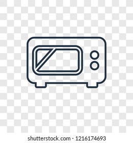 Microwave concept vector linear icon isolated on transparent background, Microwave concept transparency concept in outline style