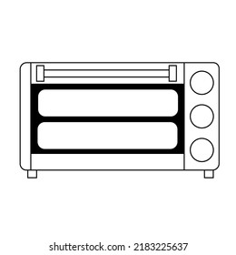 Microwave or convection double stack oven icon isolated on white background. Modern microwave symbol. Vector illustration
